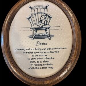 Wooden Framed Baby Poem Decor